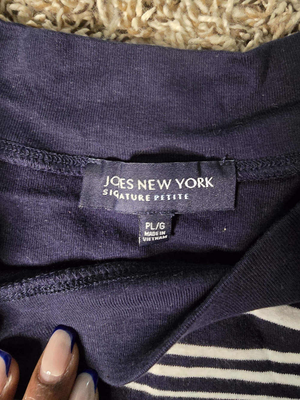 Jones New York Signature Petite Navy Striped Women’s Jeans
